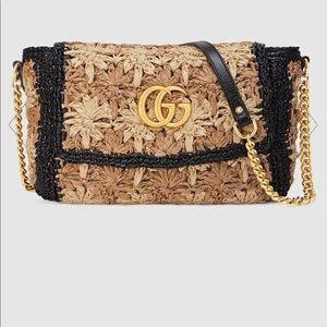 Gucci Marmont raffia small shoulder bag